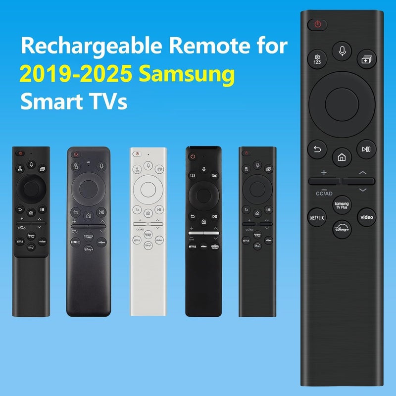 Nettech Rechargeable TV Remote for Samsung Smart TVs, Replacement for All 2019-2025 Samsung TV Remote Control with Voice Control. USB-C Fast Charging. Solar Charging. 2-Year Warranty. - Image 2